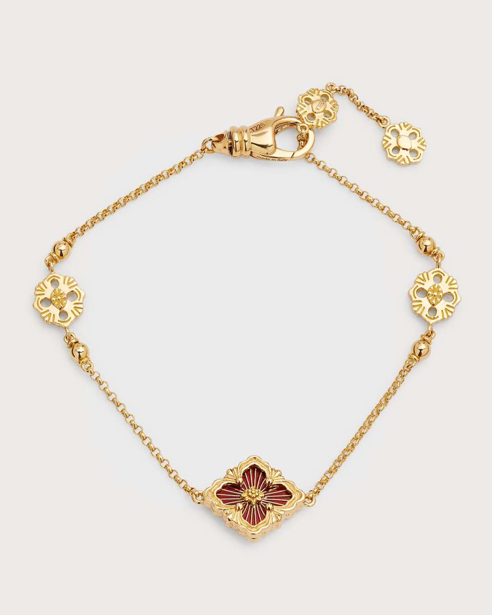 Opera Tulle 18K Yellow Gold Red Enamel Bracelet